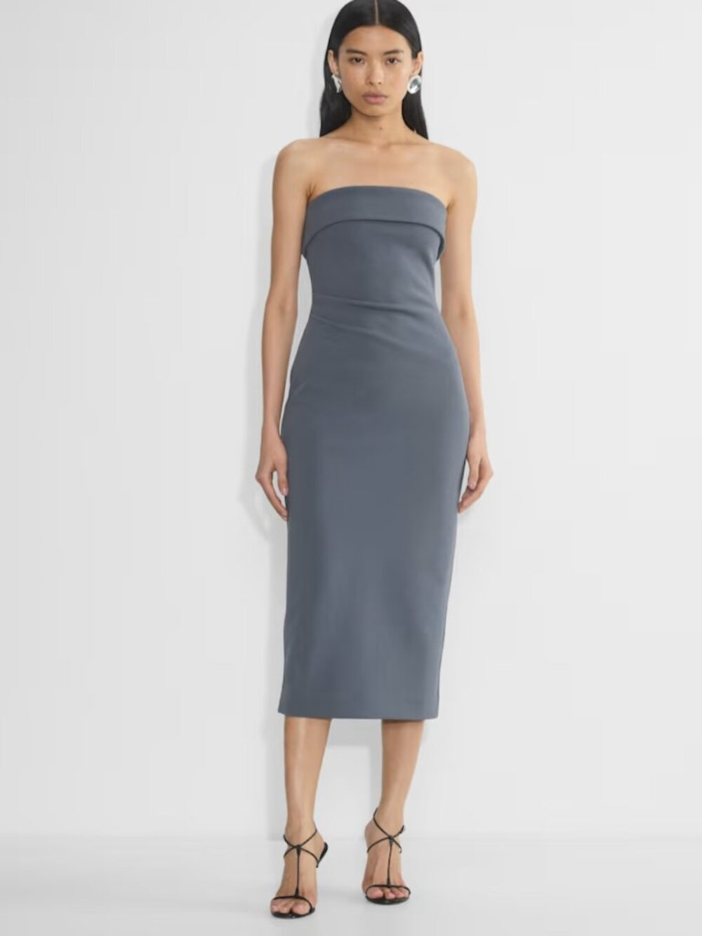 NWT Aritzia BABATON FigureKnit Eyecatcher Dress Vintage Navy L